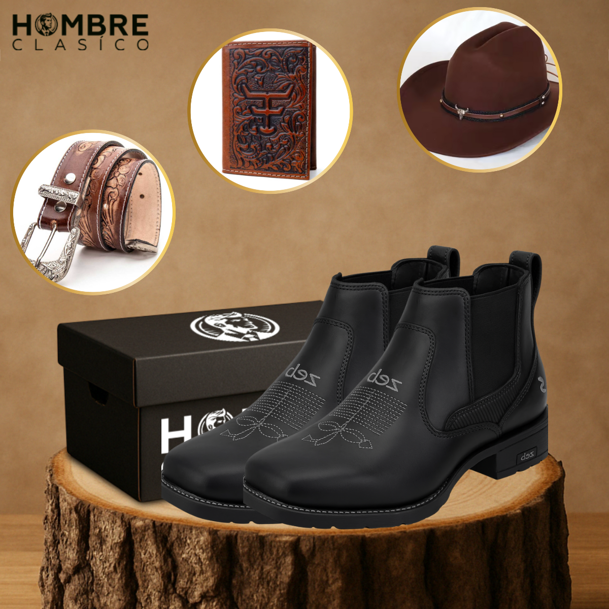 Kit Bota El Patrón en Cuero + Regalos