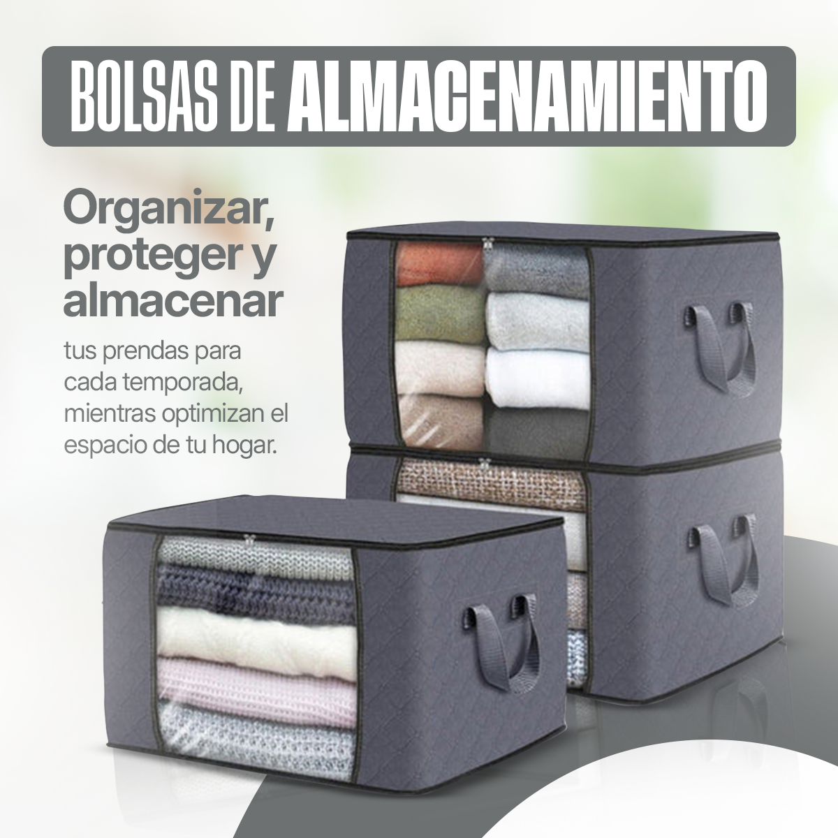 OrganizePro™ - Bolsas de Almacenamiento de ropa y más