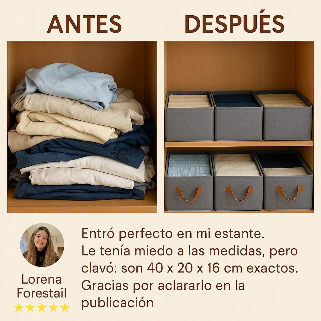 FoldBox™ Organizador de Ropa Plegable con Asa Reforzada