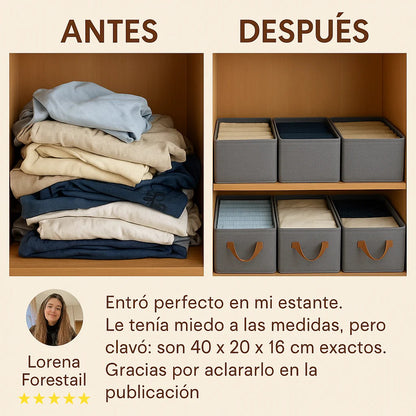 FoldBox™ Organizador de Ropa Plegable con Asa Reforzada