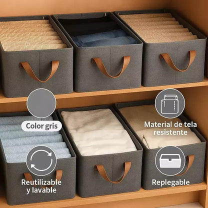 FoldBox™ Organizador de Ropa Plegable con Asa Reforzada